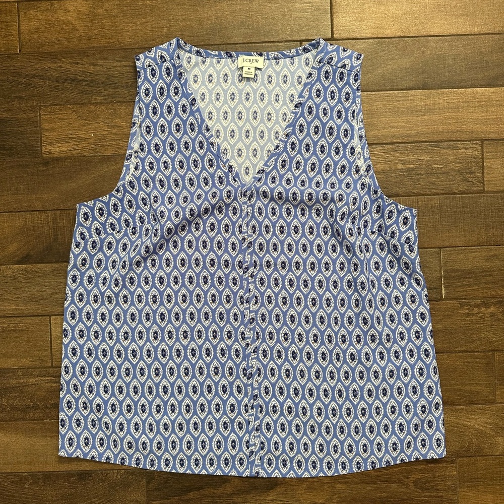 J. Crew Blue Patterned Women's Blouse